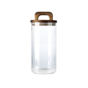 X- RECIPIENTE VIDRIO 1.2L TAPA MADERA ACACIA