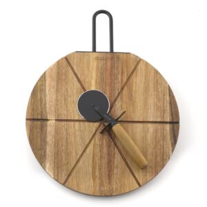X- Set tabla madera acacia con cortador pizza