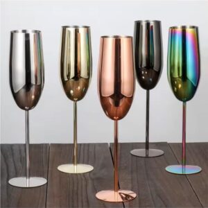 Copas De Champagne De Acero Inoxidable - Set por 2 unidades