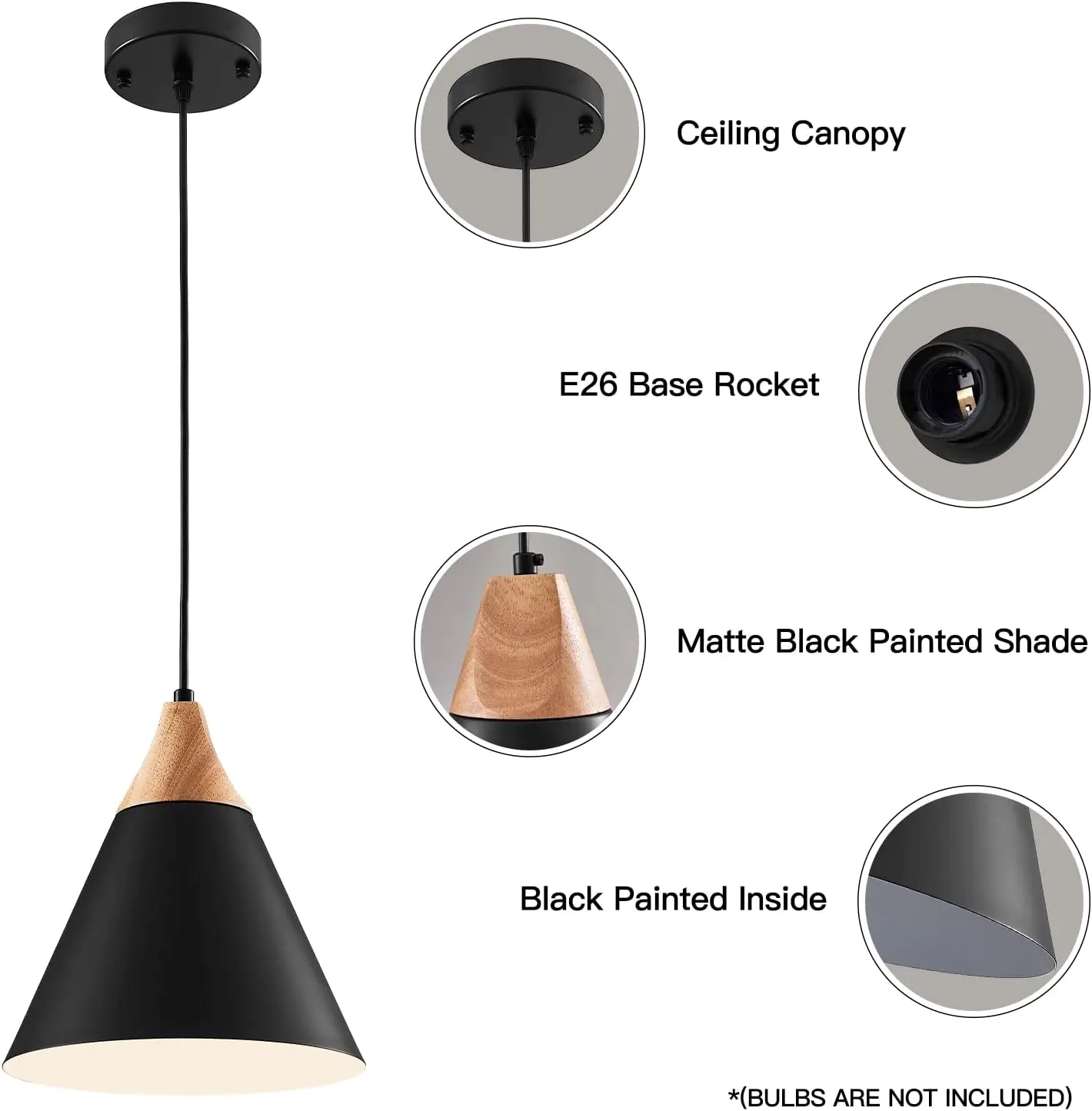 Luminaria colgante Frey - Negro - Imagen 2