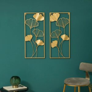 Cuadro decorativo de metal Diseño hoja Ginkgo biloba